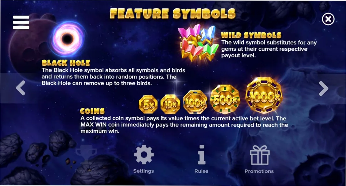 Pirots 4 Feature Symbols Black Hole Coins