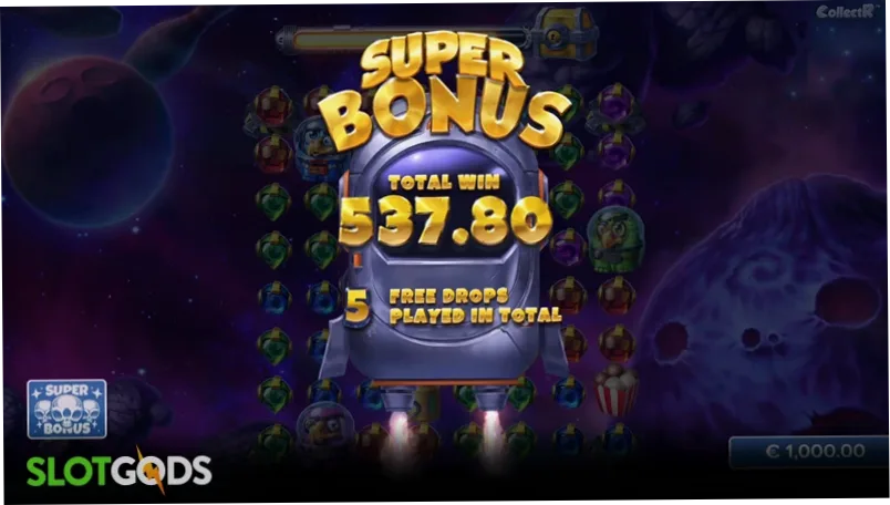 Pirots 4 Super Bonus total win 537.80